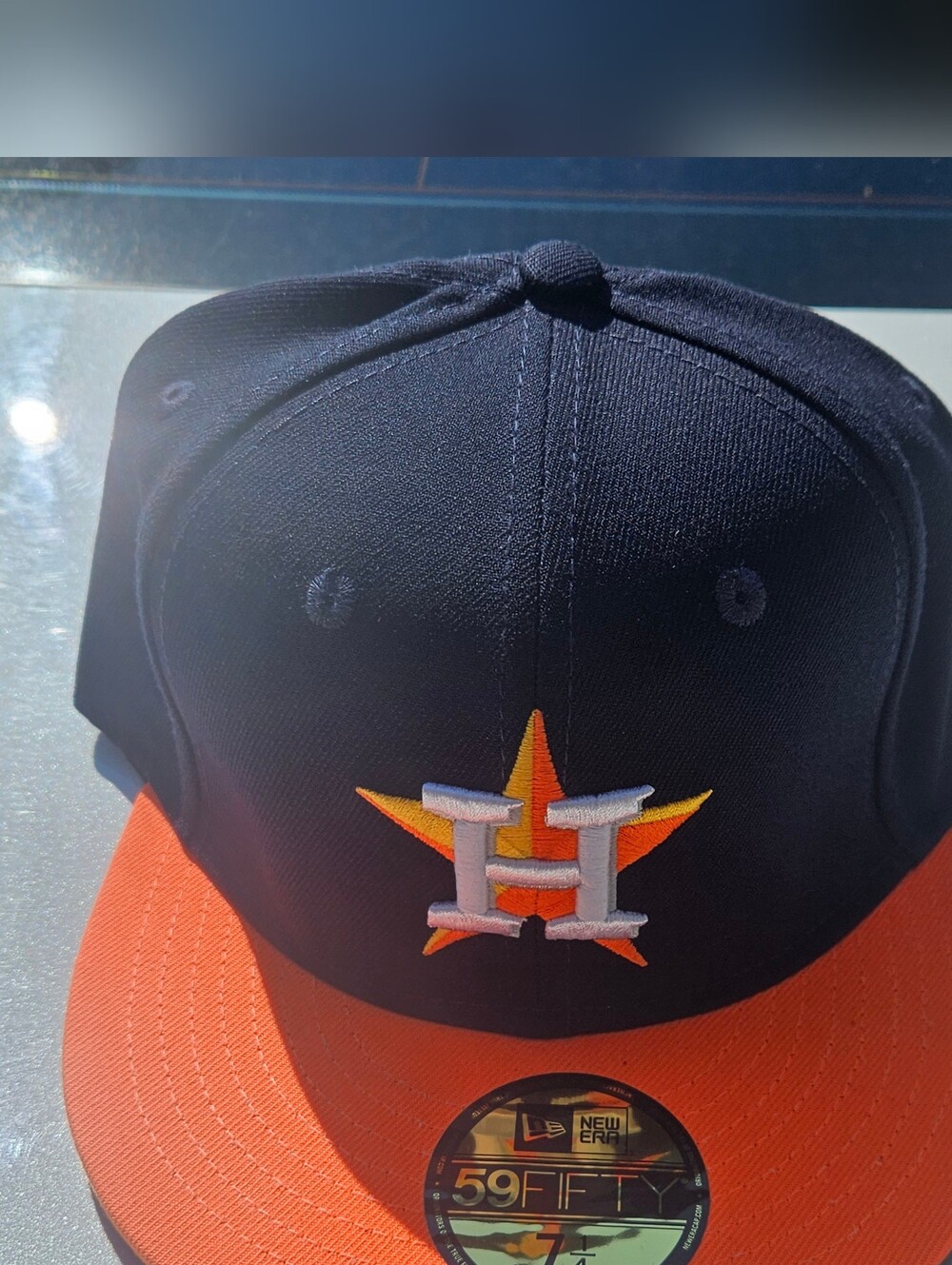 New Era Houston Astros Navy and Orange 59FIFTY Fitted Cap NWT